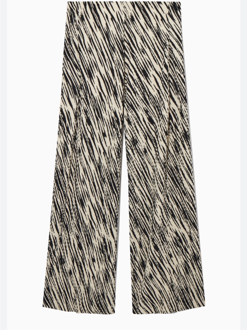 COS Pleated Wide-Leg Trousers, size M